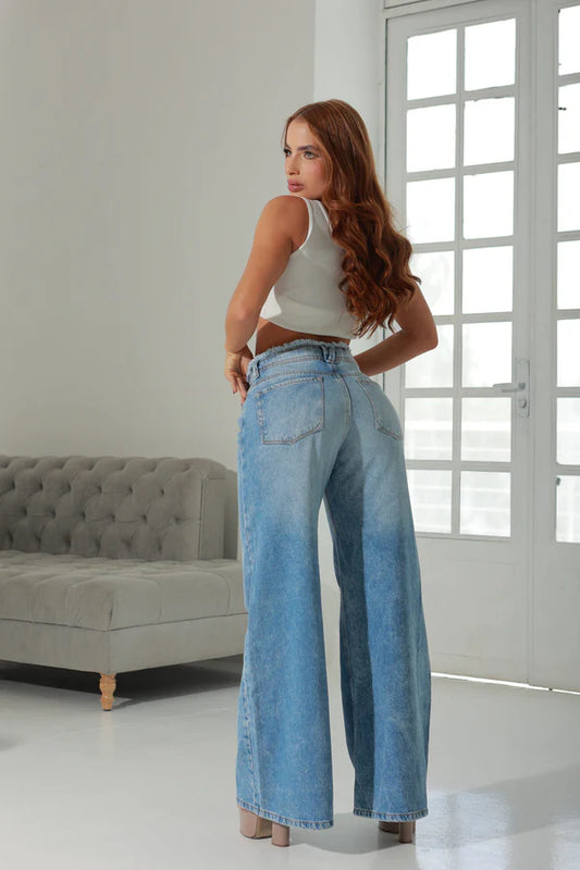 Jeans colombiano Wide leg Praia
