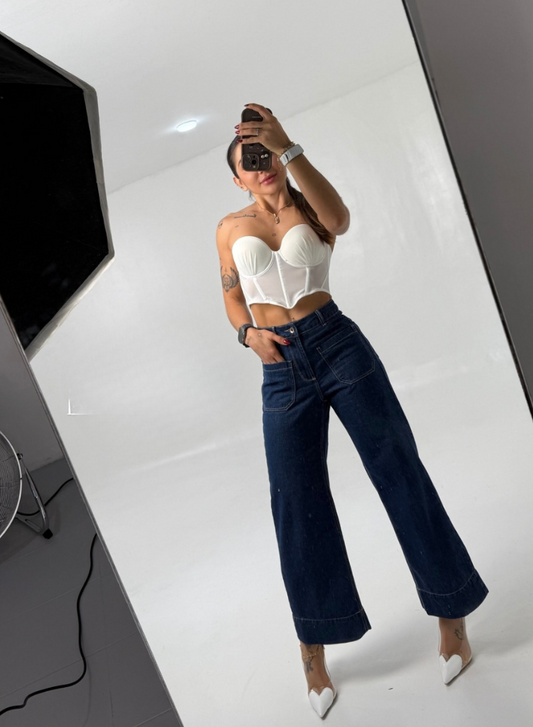 Jeans colombiano Straigh cropped Jarek