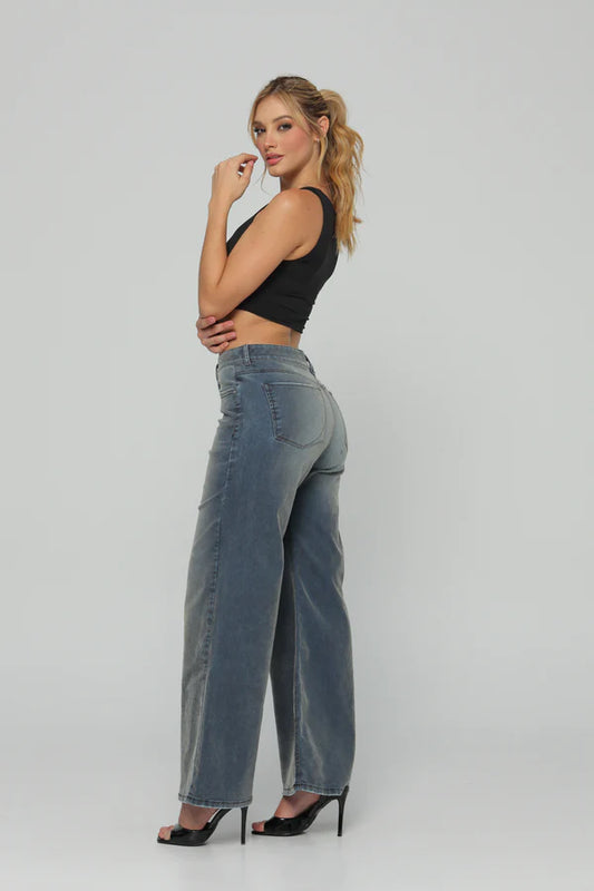 (Preventa) Jeans colombiano Wide leg Velvet gris