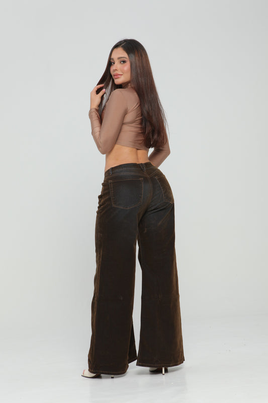 (Preventa) Jeans colombiano Wide leg Velvet café