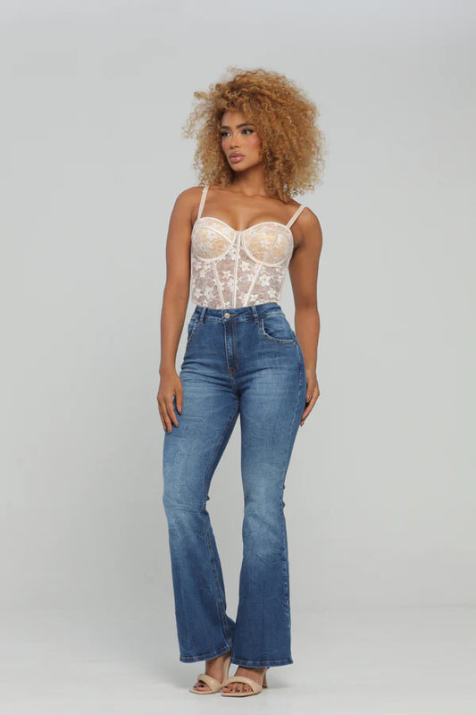 (Preventa) Jeans colombiano Bota campana Indigo