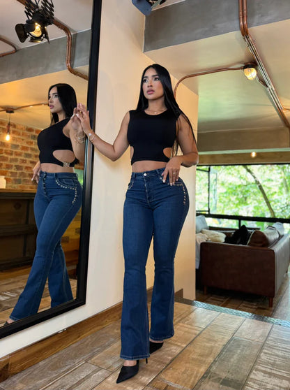 (Preventa) Jeans colombiano Bota campana Georgia