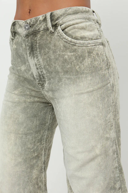 (Preventa) Jeans colombiano flare Velvet Verde desgaste