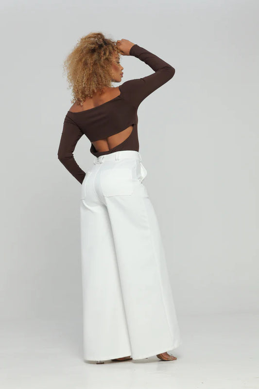 (Preventa) Pantalón colombiano Flare Blanco