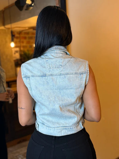 (Preventa) Chaleco claro botones y cristales