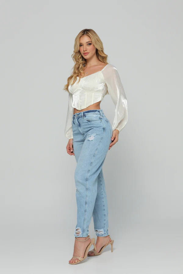 (Preventa) Jeans colombiano Barrel Iris