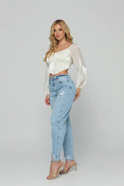 (Preventa) Jeans colombiano Barrel Iris