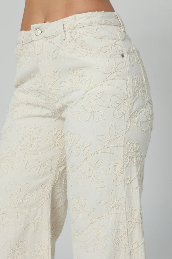 (Preventa) Jeans colombiano Wide leg bordado Azalea