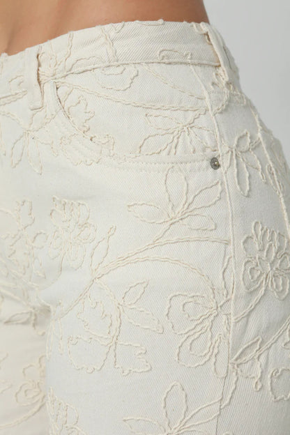 (Preventa) Jeans colombiano Wide leg bordado Azalea