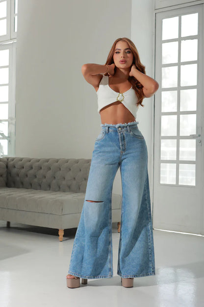 (Preventa) Jeans colombiano Wide leg Praia