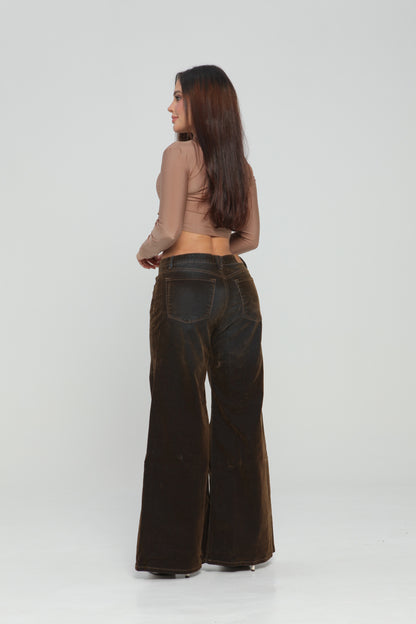 (Preventa) Jeans colombiano Wide leg Velvet café