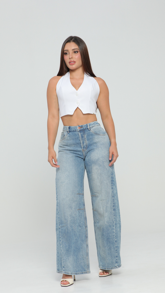 (Preventa) Jeans colombiano Wide leg Grec