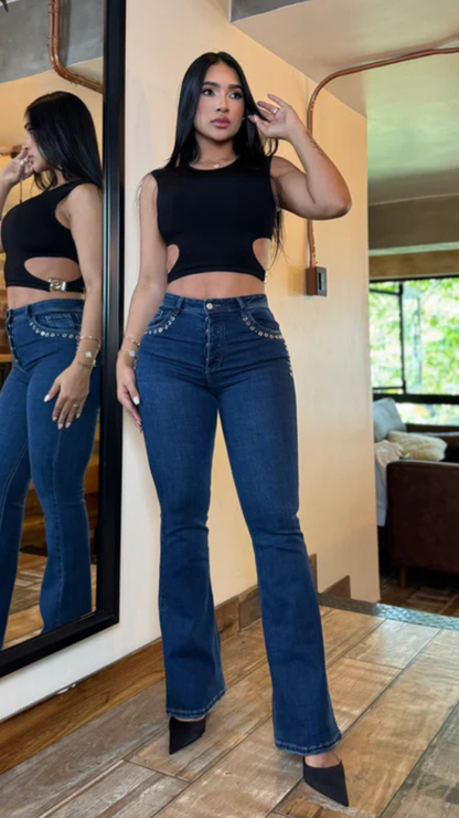 (Preventa) Jeans colombiano Bota campana Georgia