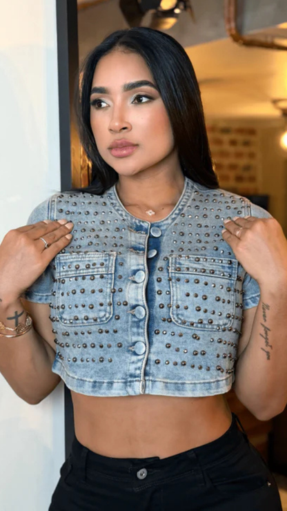 (Preventa) Top corto claro con dirty