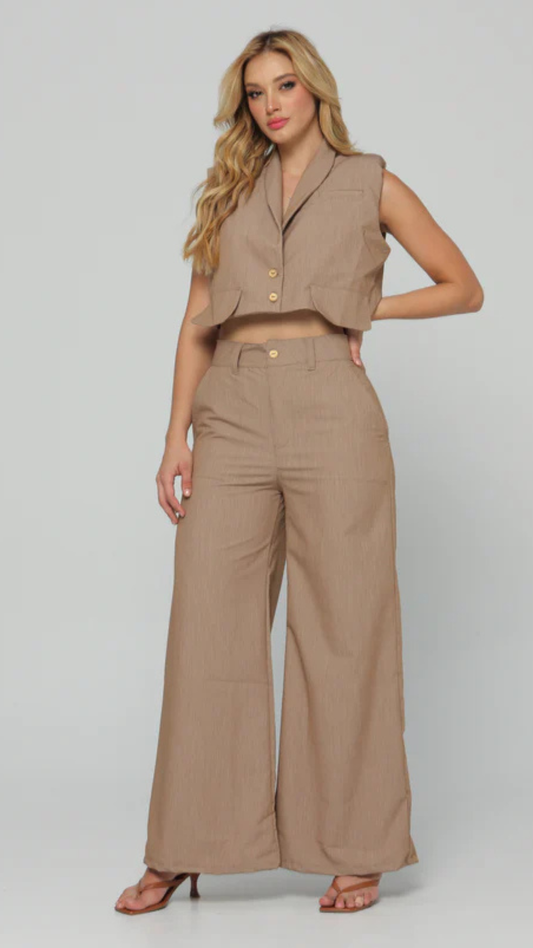 Pantalón clásico liviano camel