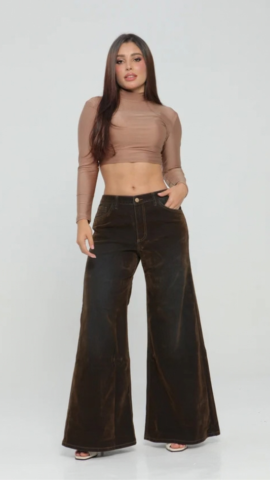 (Preventa) Jeans colombiano Wide leg Velvet café