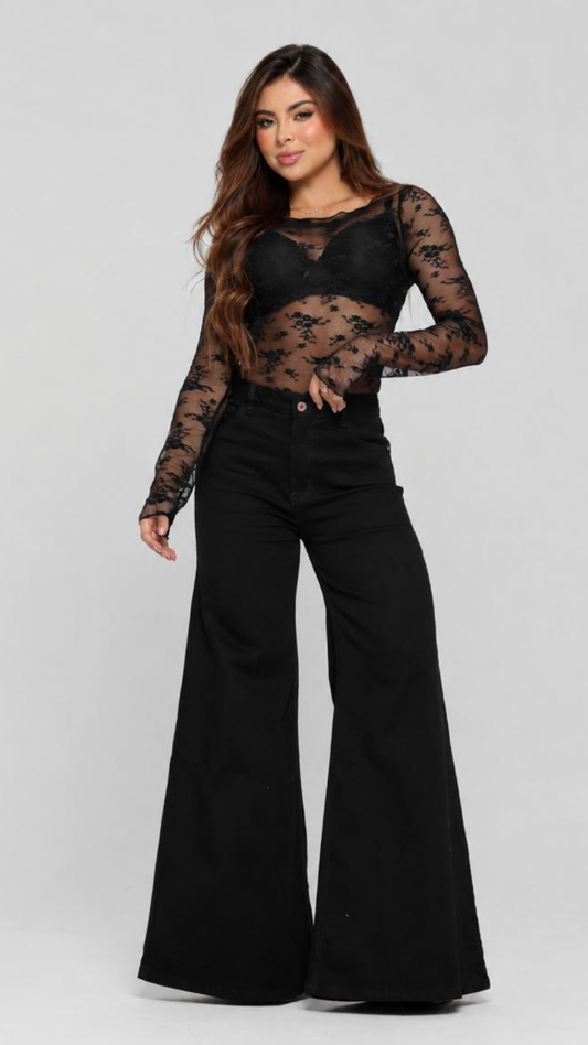 Jeans colombiano Flare Simone black
