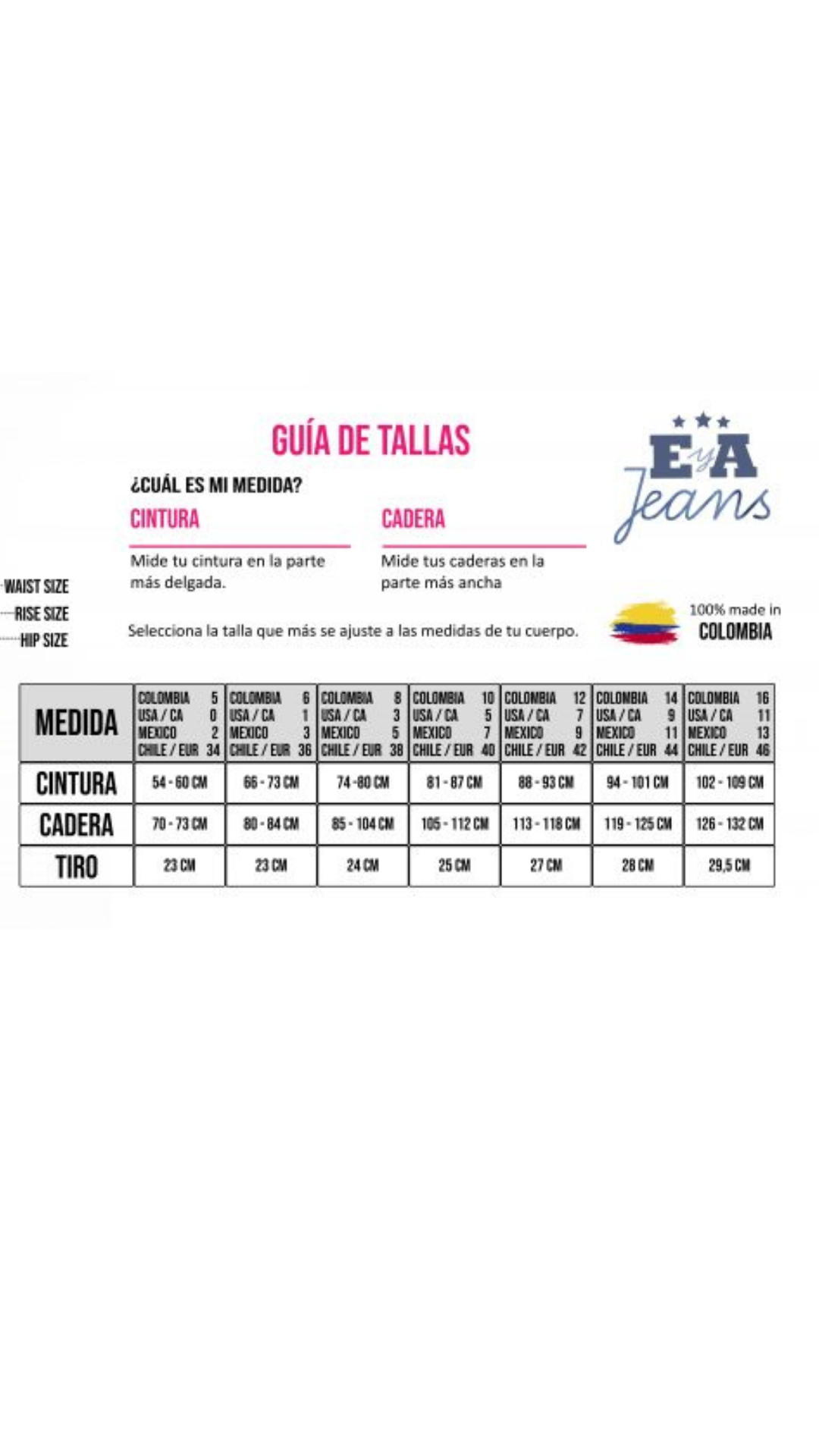 Jeans colombiano tela de faja en pretina 6409