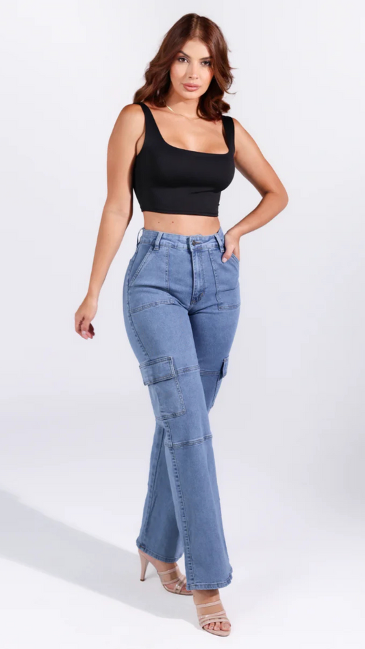 (Preventa) Jeans colombiano Cargo Pia