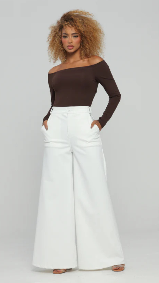 (Preventa) Pantalón colombiano Flare Blanco