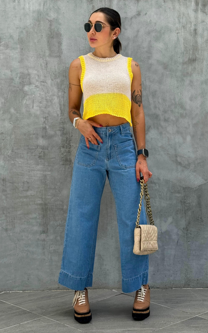 Jeans colombiano Straigh cropped Jarek 2