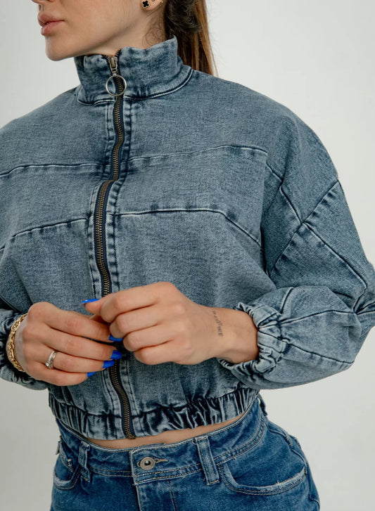 (Preventa) Chaqueta mezclilla Bomber Queen