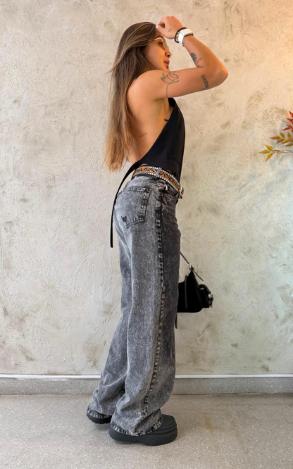 (Preventa) Jeans colombiano Straigth Tan Grey