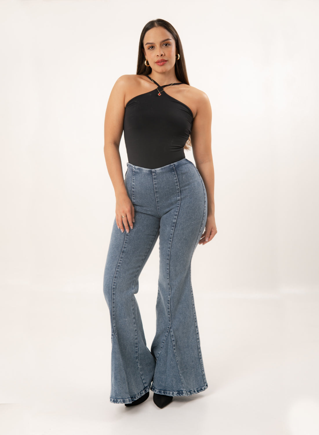 Jeans colombiano Palazzo Monisha azul