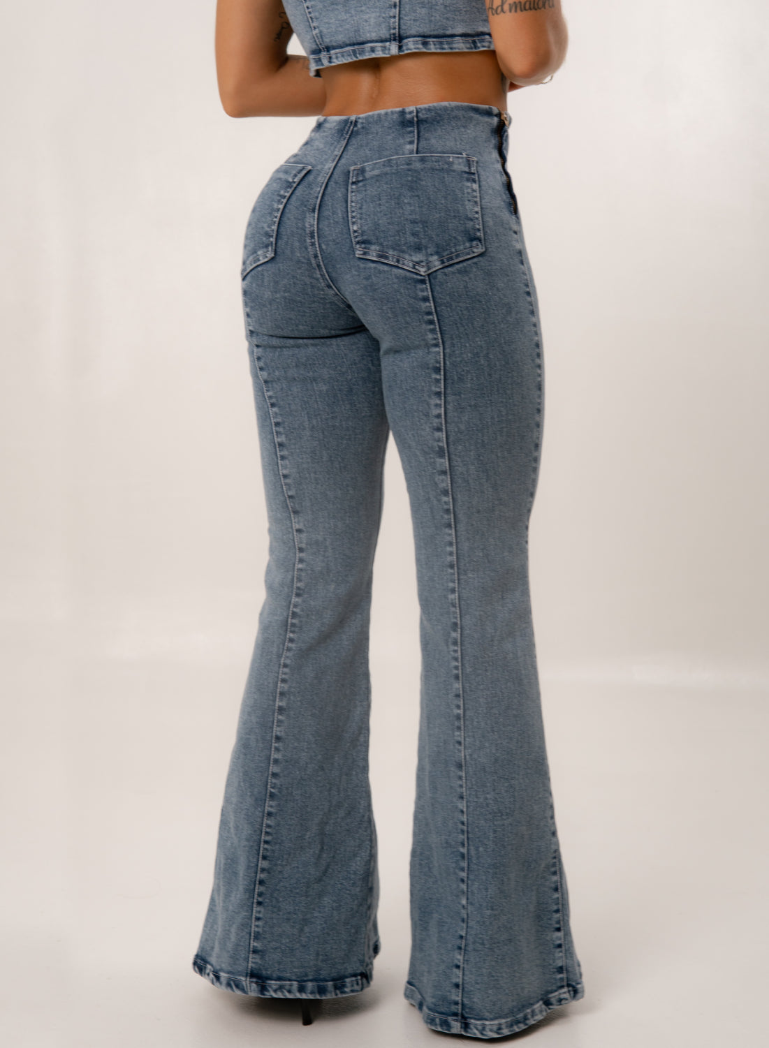 Jeans colombiano Palazzo Monisha azul