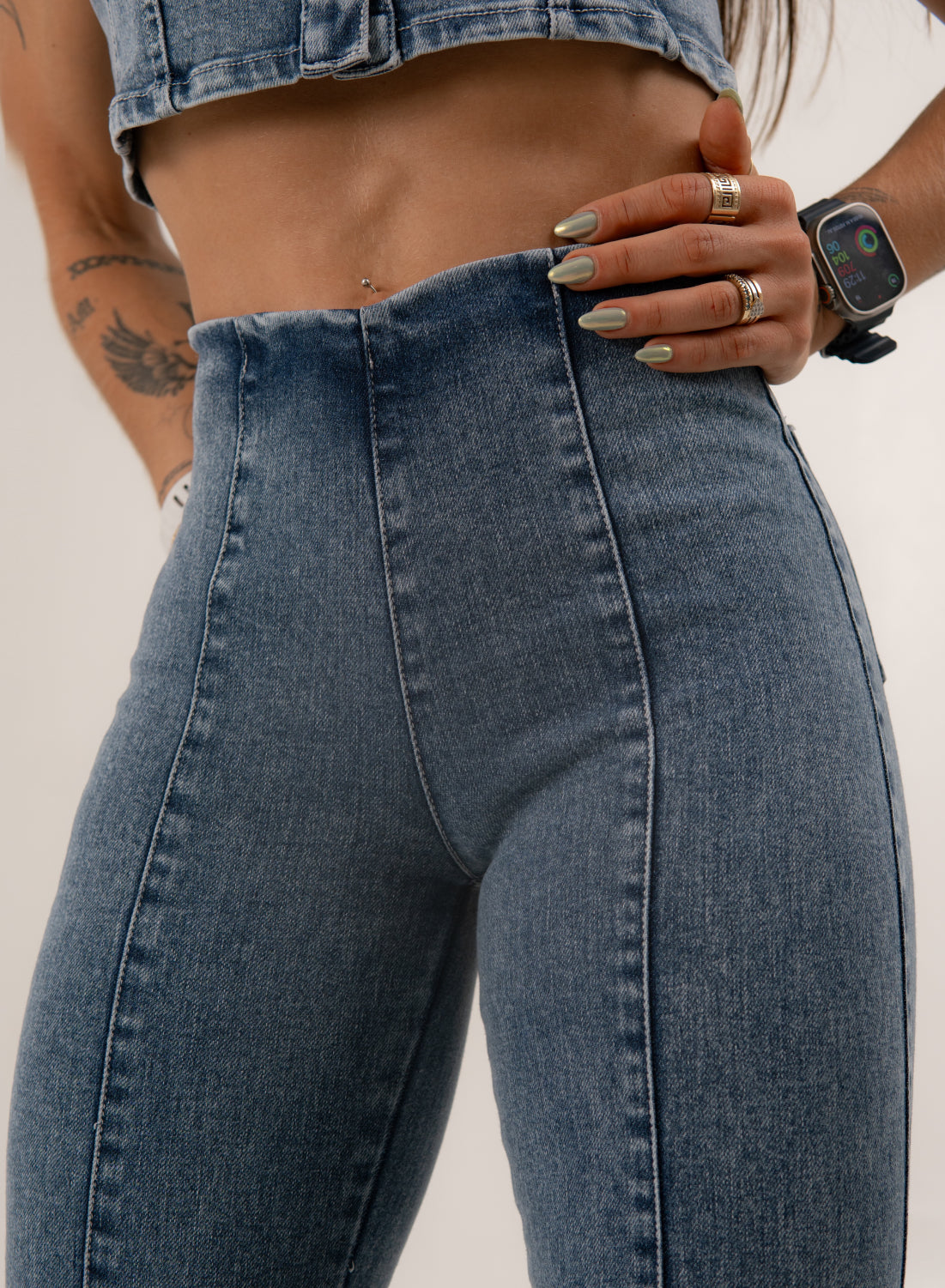 Jeans colombiano Palazzo Monisha azul