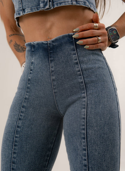 Jeans colombiano Palazzo Monisha azul