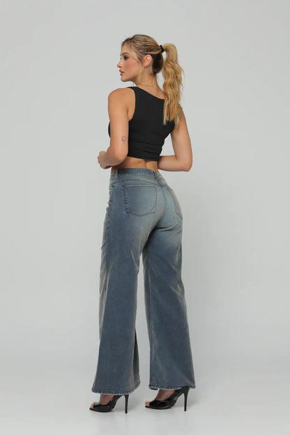 Jeans colombiano Wide leg Velvet gris